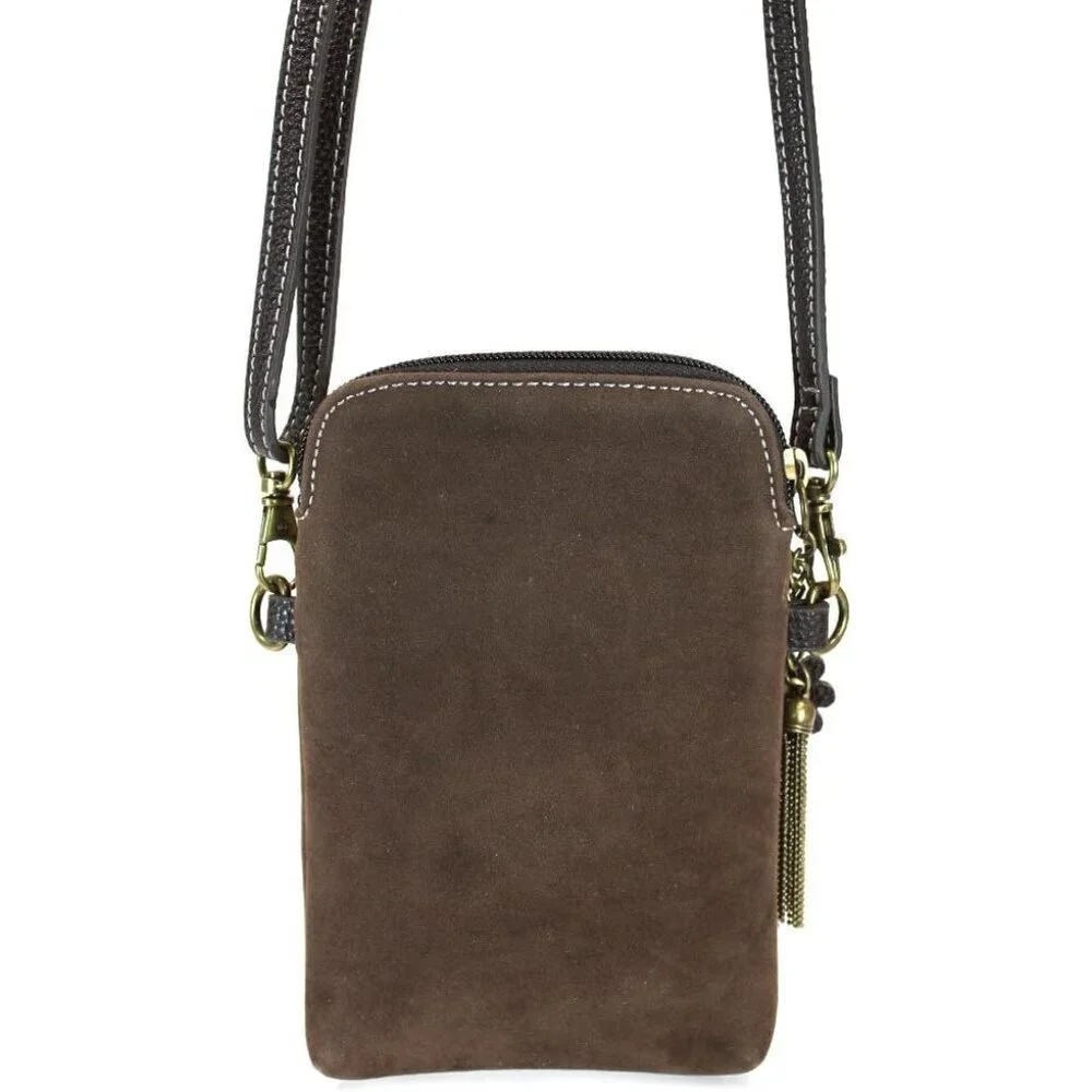 Cellphone Crossbody Handbag Faux Suede Leather Small Organizer Women's